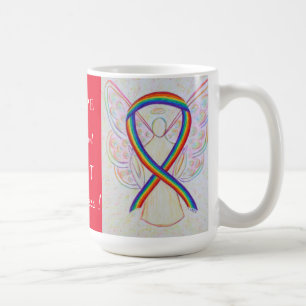 LGBT Rainbow Awareness Ribbon Angel Custom Mug
