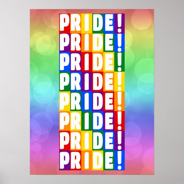 LGBT Rainbow Colours Pride Poster (Front)