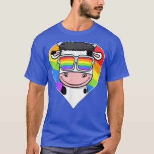 Lgbt Rainbow Cow Gay Pride Lgbt Flag Farmer Cow Lo T-Shirt