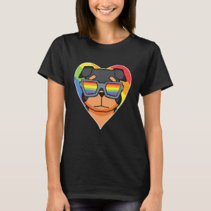 LGBT Rainbow Dog Rottweiler Gay Pride Dog Ow T-Shirt
