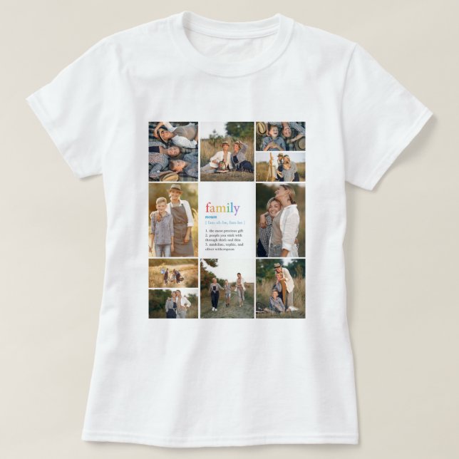 LGBT Rainbow Family Definition Photo Collage T-Shirt (Design Front)