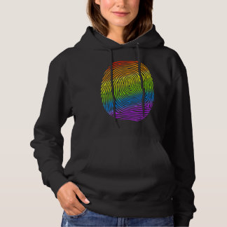 Lgbt Rainbow Fingerprint Proud Gay Lesbian Lgbt Mo Hoodie