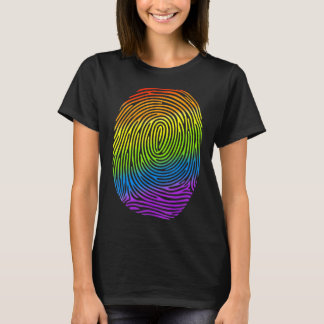 Lgbt Rainbow Fingerprint Proud Gay Lesbian Lgbt Mo T-Shirt