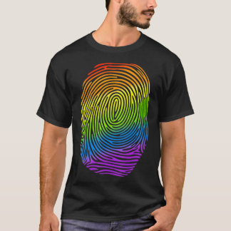 Lgbt Rainbow Fingerprint Proud Gay Lesbian Lgbt Mo T-Shirt