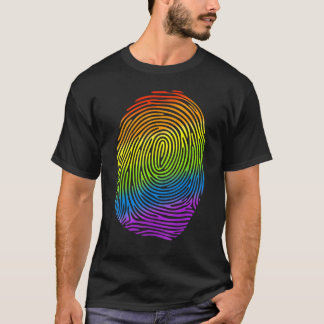Lgbt Rainbow Fingerprint Proud Gay Lesbian Lgbt Mo T-Shirt