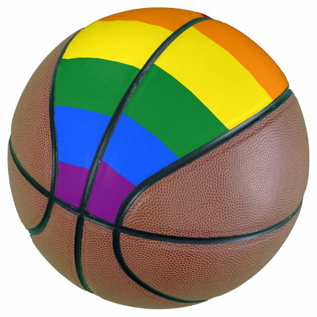 LGBT Rainbow flag Basketball (Angled)