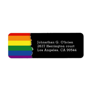 LGBT Rainbow Flag Blk Return Address
