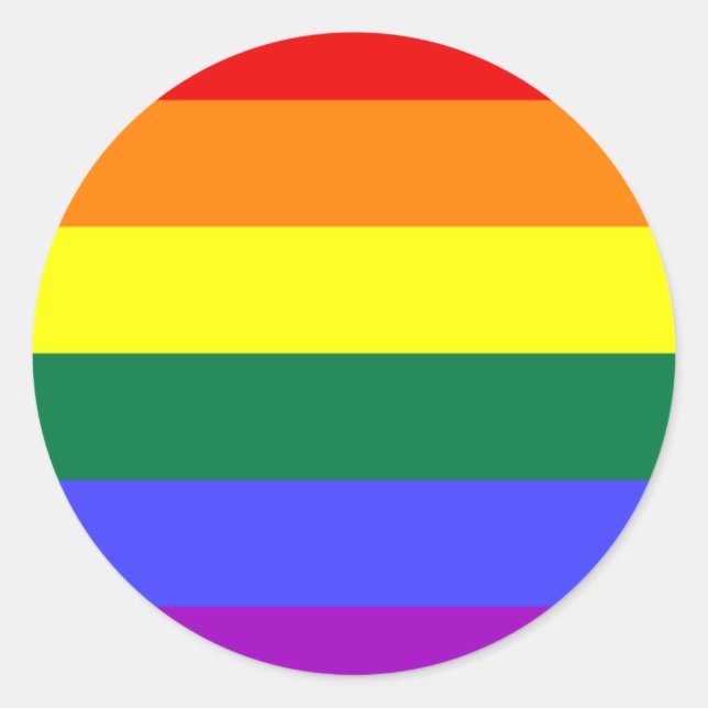 LGBT Rainbow Flag Classic Round Sticker (Front)