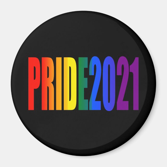 LGBT Rainbow Flag Colours LGBTQ Gay Pride 2021 Magnet (Front)