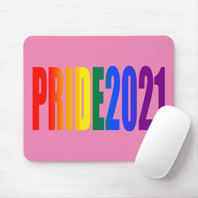 LGBT Rainbow Flag Colours LGBTQ Gay Pride 2021 Mouse Mat (With Mouse)