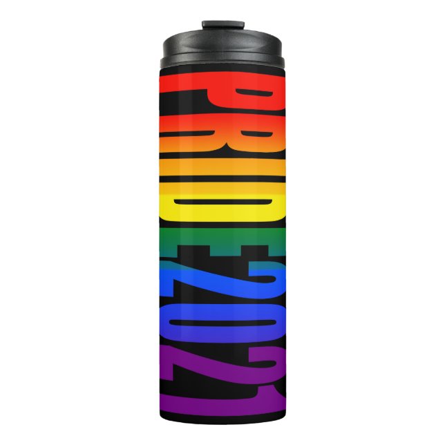 LGBT Rainbow Flag Colours LGBTQ Gay Pride 2021 Thermal Tumbler (Front)