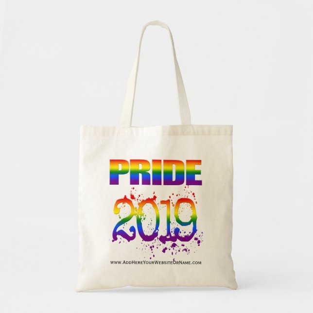 LGBT Rainbow Flag Colours Text LGBTQ Gay Pride 201 Tote Bag (Front)