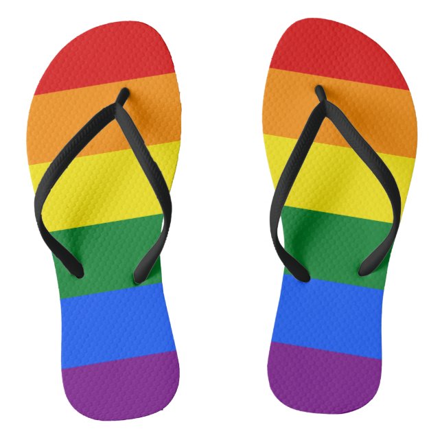 LGBT Rainbow flag Flip Flops (Footbed)