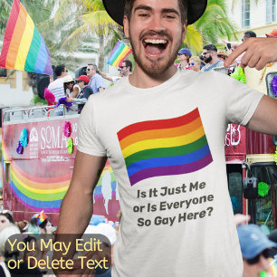LGBT Rainbow Flag Gay Pride Flag Custom Text Funny T-Shirt