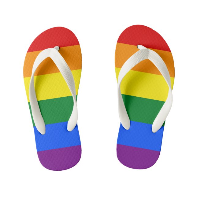 LGBT Rainbow flag Kid's Flip Flops (Footbed)