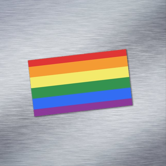 LGBT Rainbow flag Magnetic Business Card (In Situ)