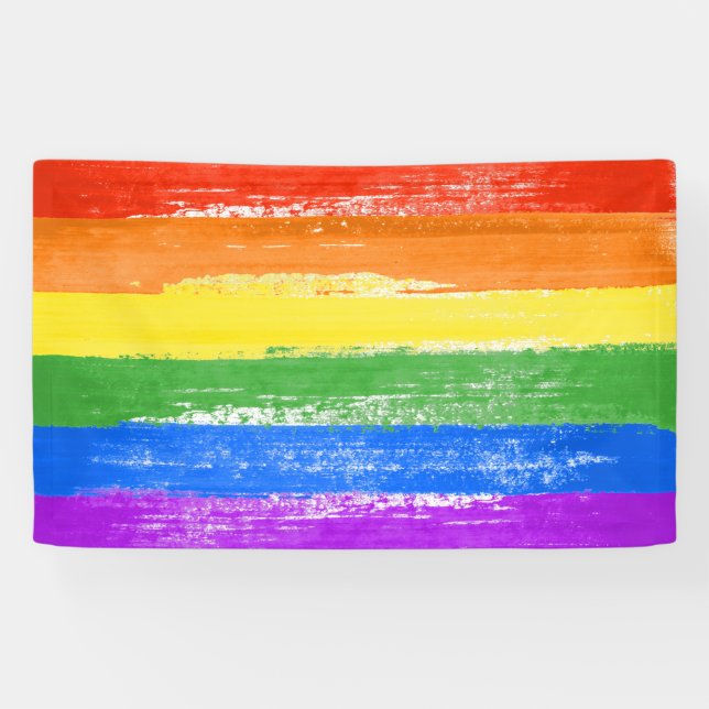 LGBT RAINBOW FLAG PAINT BANNER (Horizontal)