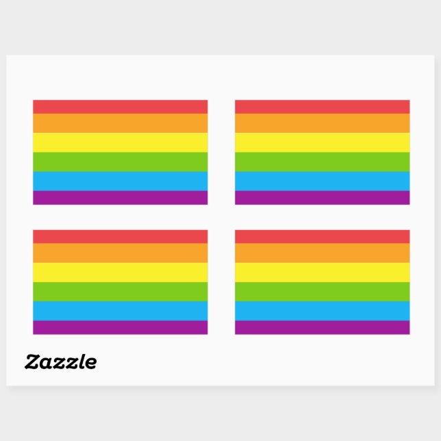 Lgbt Rainbow Flag Rectangular Sticker (Sheet)