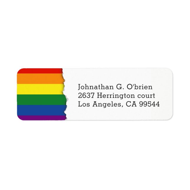LGBT Rainbow Flag | Return Address (Front)