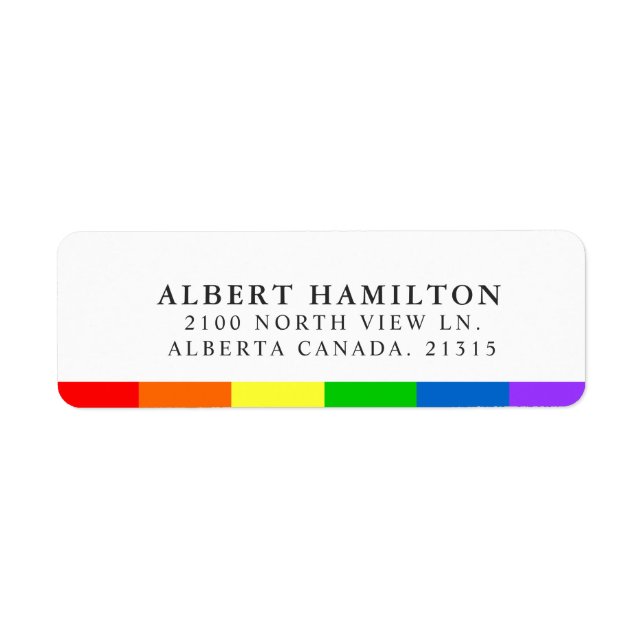 LGBT Rainbow Flag Stripe | Return Address (Front)