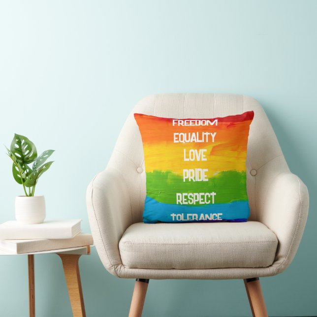 LGBT Rainbow Flag Throw Pillow – Pride Decorative  (Chair)