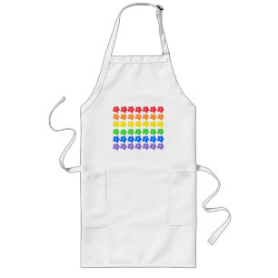 LGBT Rainbow Flowers Gay Pride design  Long Apron