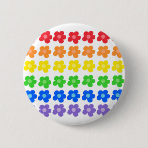 LGBT Rainbow Flowers Gay Pride Freedom & Equality 6 Cm Round Badge