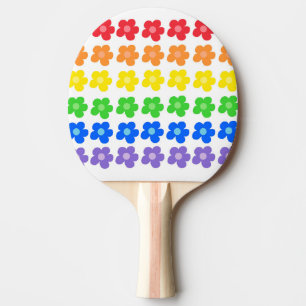 LGBT Rainbow Flowers Gay Pride Freedom & Equality  Ping Pong Paddle