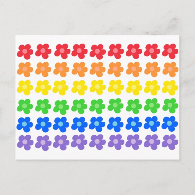 LGBT Rainbow Flowers Gay Pride Freedom & Equality  Postcard (Front)