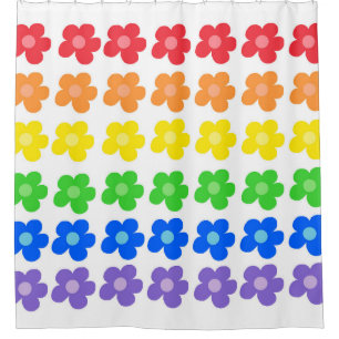 LGBT Rainbow Flowers Gay Pride Freedom & Equality Shower Curtain