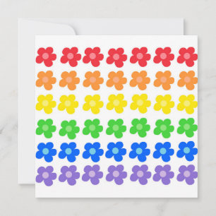 LGBT Rainbow Flowers Gay Pride Freedom & Equality  Thank You Card