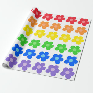 LGBT Rainbow Flowers Gay Pride Freedom & Equality Wrapping Paper