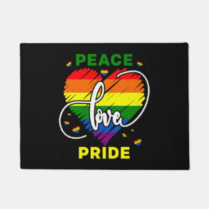 Lgbt Rainbow Gay Peace Love Pride Doormat