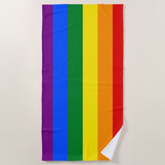 LGBT Rainbow Gay Pride Flag Beach Towel Zazzle.co.uk