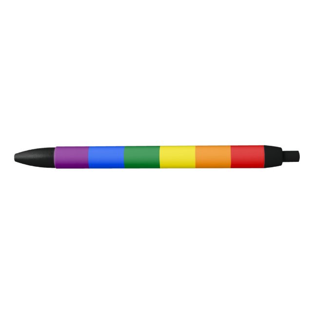 LGBT Rainbow Gay Pride Flag Black Ink Pen (Front)