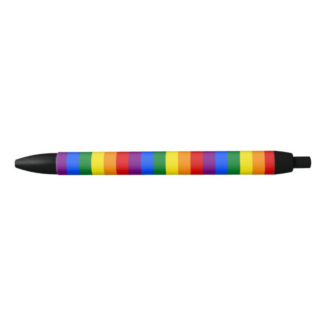 LGBT Rainbow Gay Pride Flag Black Ink Pen (Front)
