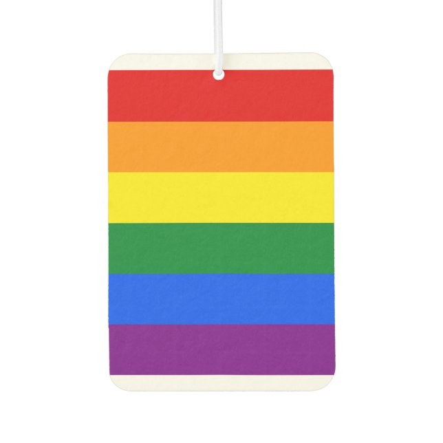 LGBT Rainbow Gay Pride Flag Car Air Freshener (Front)