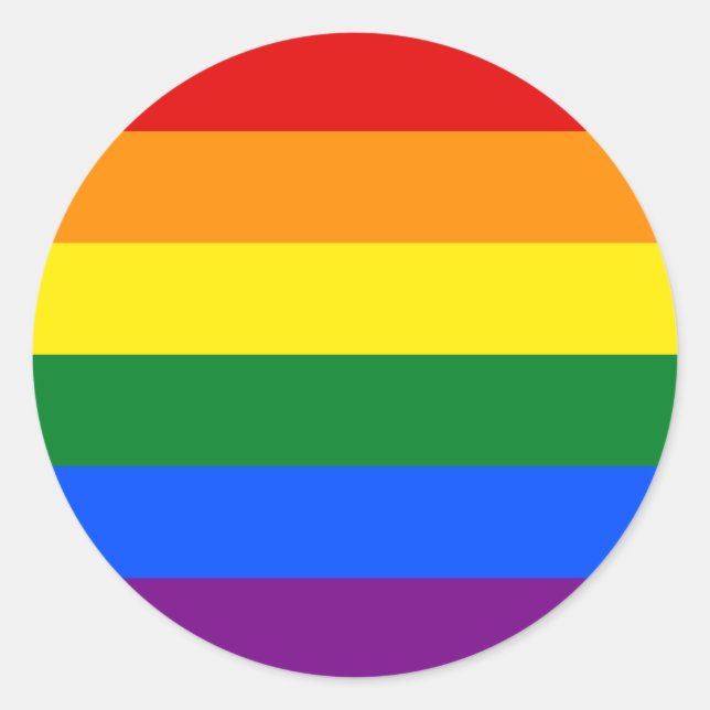 LGBT Rainbow Gay Pride Flag Classic Round Sticker (Front)