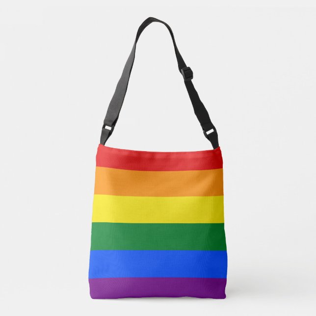 LGBT Rainbow Gay Pride Flag Crossbody Bag (Back)