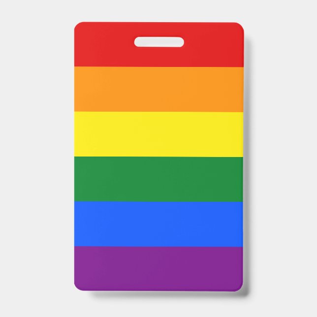 LGBT Rainbow Gay Pride Flag ID Badge (Front)