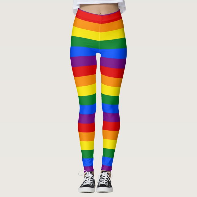 LGBT Rainbow Gay Pride Flag Leggings (Front)