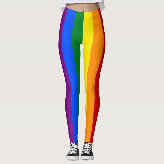 LGBT Rainbow Gay Pride Flag Leggings (Front)