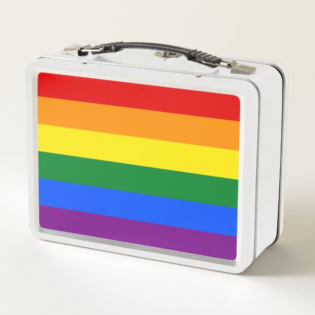 LGBT Rainbow Gay Pride Flag Metal Lunch Box (Back)