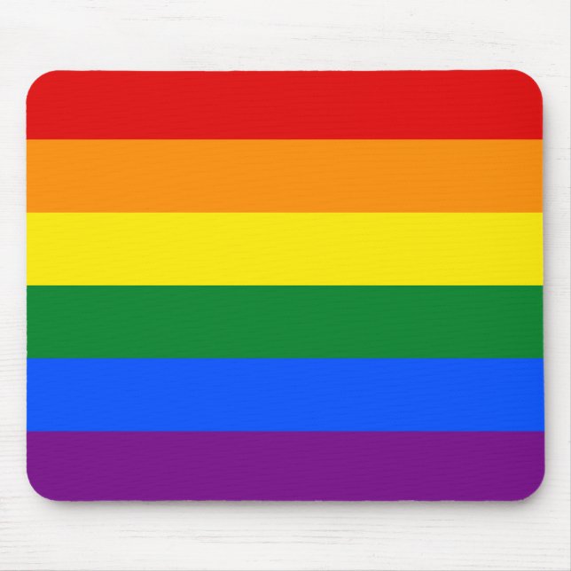 LGBT Rainbow Gay Pride Flag Mouse Mat (Front)