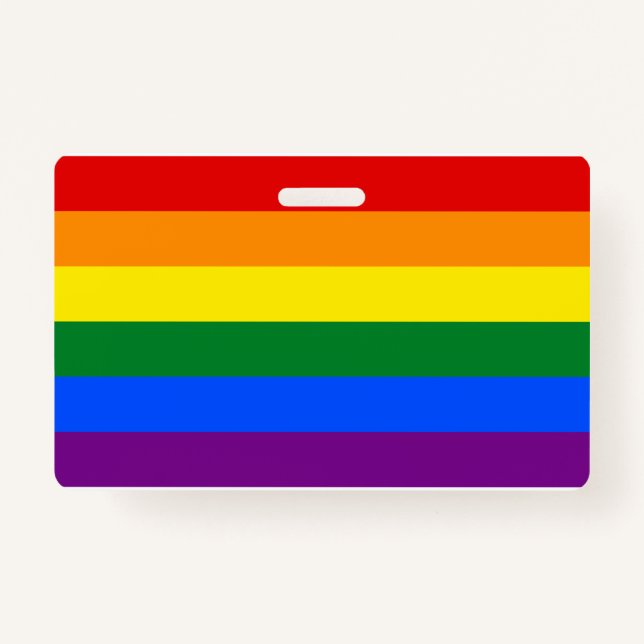 LGBT Rainbow Gay Pride Flag Name ID Badge (Front)