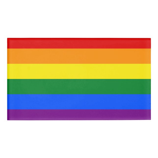 LGBT Rainbow Gay Pride Flag Name Tag (Front)