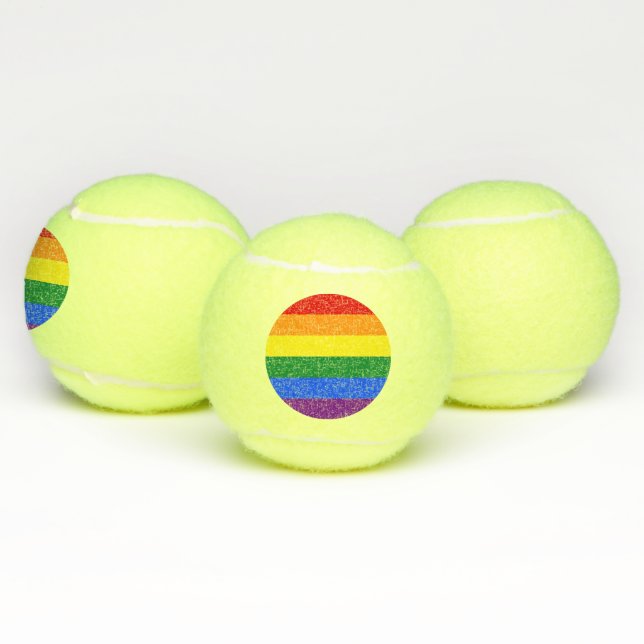 LGBT Rainbow Gay Pride Flag Tennis Balls (Multi)