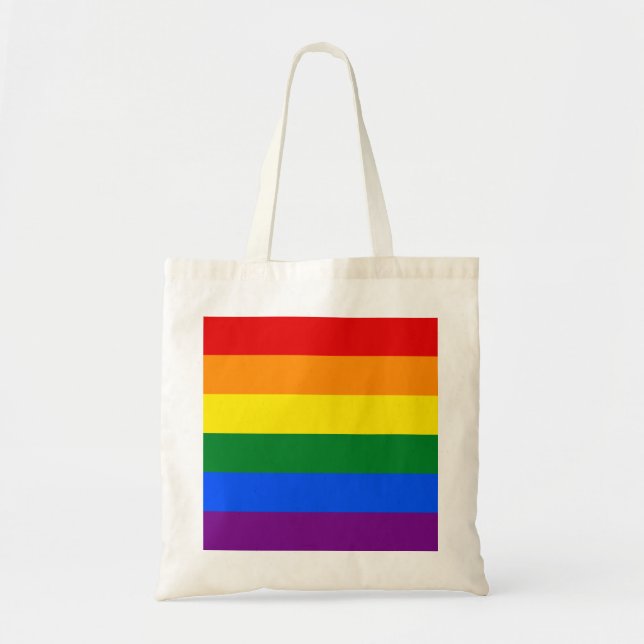 LGBT Rainbow Gay Pride Flag Tote Bag (Front)
