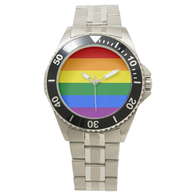 LGBT Rainbow Gay Pride Flag Watch (Front)