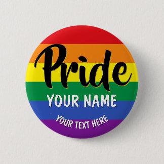 LGBT Rainbow Gay Pride Personalised 6 Cm Round Badge